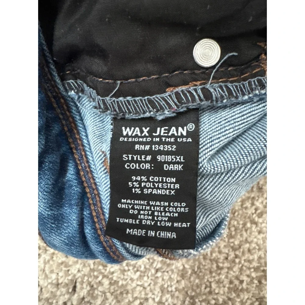 Wax Jean Grunge Distressed Los Angeles Dark Wash Raw Hem Skinny Jeans Size 18